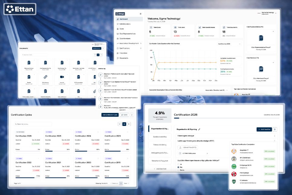 A screencap of the Ettanfotboll platform